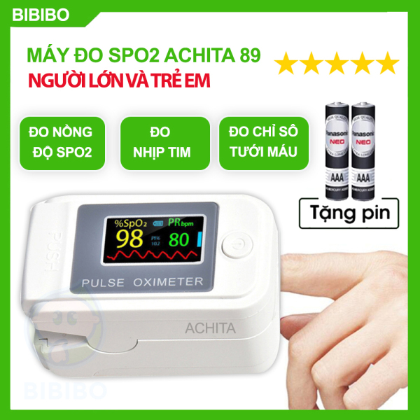 Máy đo nồng độ oxy trong máu spo2 ACHITA A89 Chip nhập khẩu và công nghệ quang học giúp đo cực chính xác, máy đo spo2 được chứng nhận FDA của Mỹ về chất lượng, bảo hành 6 tháng - Shop BIBIBO bán chạy