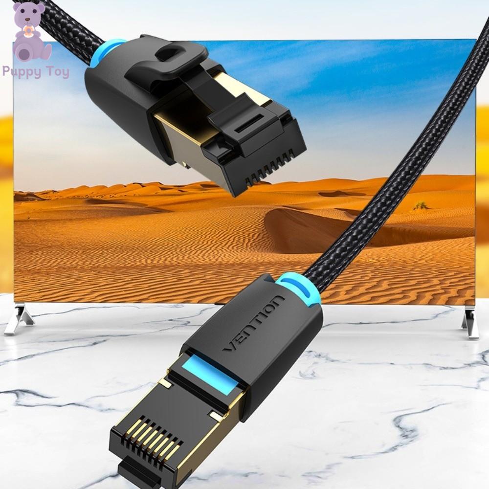 TESDFD Lá chắn đôi Dây nối dài Ethernet Bền bỉ Dây đồng Cáp vá Cat 8 Di động Đầu tròn Cáp Ethernet CAT8 Trong nhà  ngoài trời