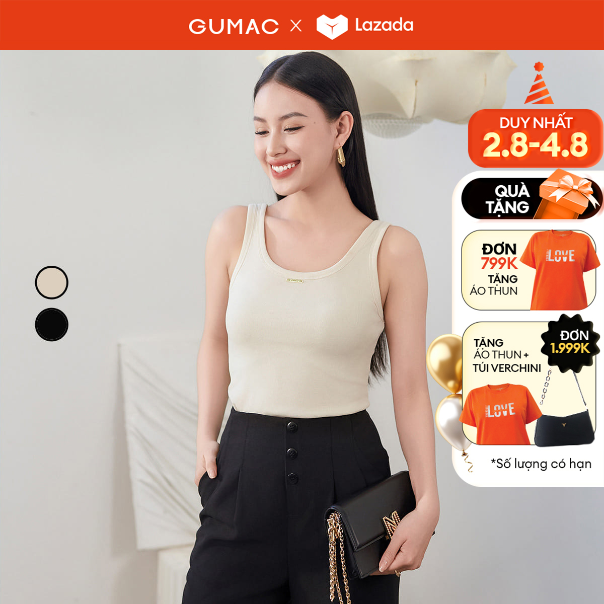 Áo thun 3 lỗ thời trang gumac ate01032