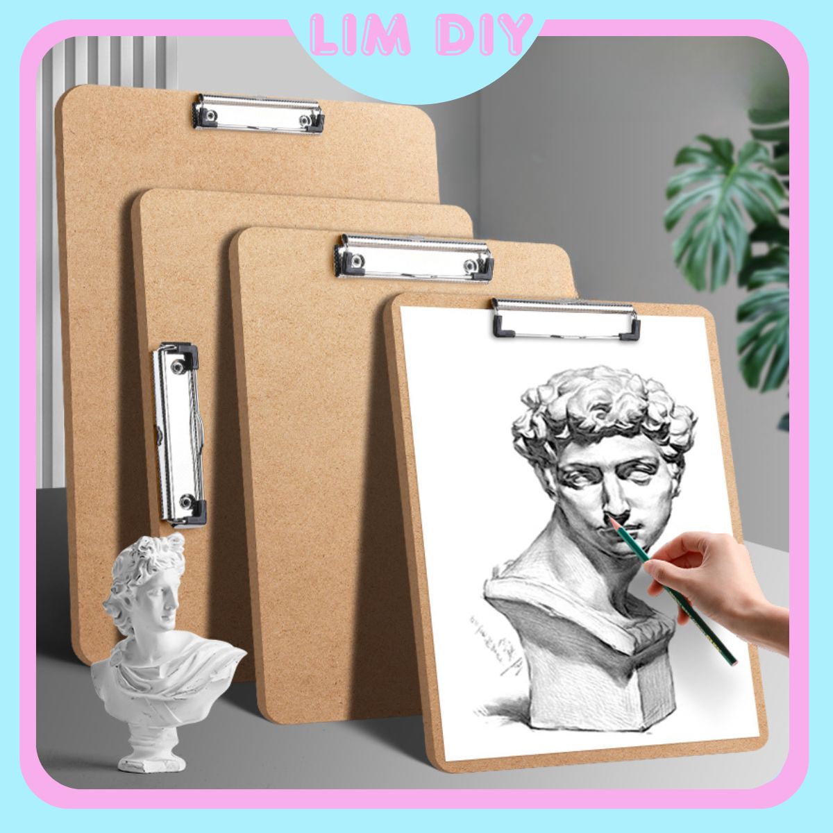  Bảng kẹp giấy vẽ tài liệu bằng gỗ size A4 A5 A3 LIM DIY 