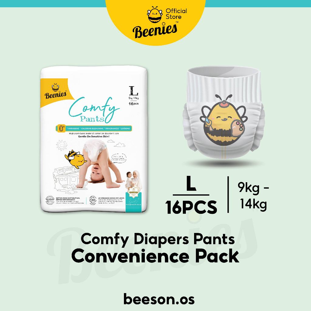 Beenies Comfy CONVENIENCE Pack Baby Diapers Pants M-XXL 1 Packs Single Pack / Lampin Bayi Jenis Seluar Pek Kemudahan