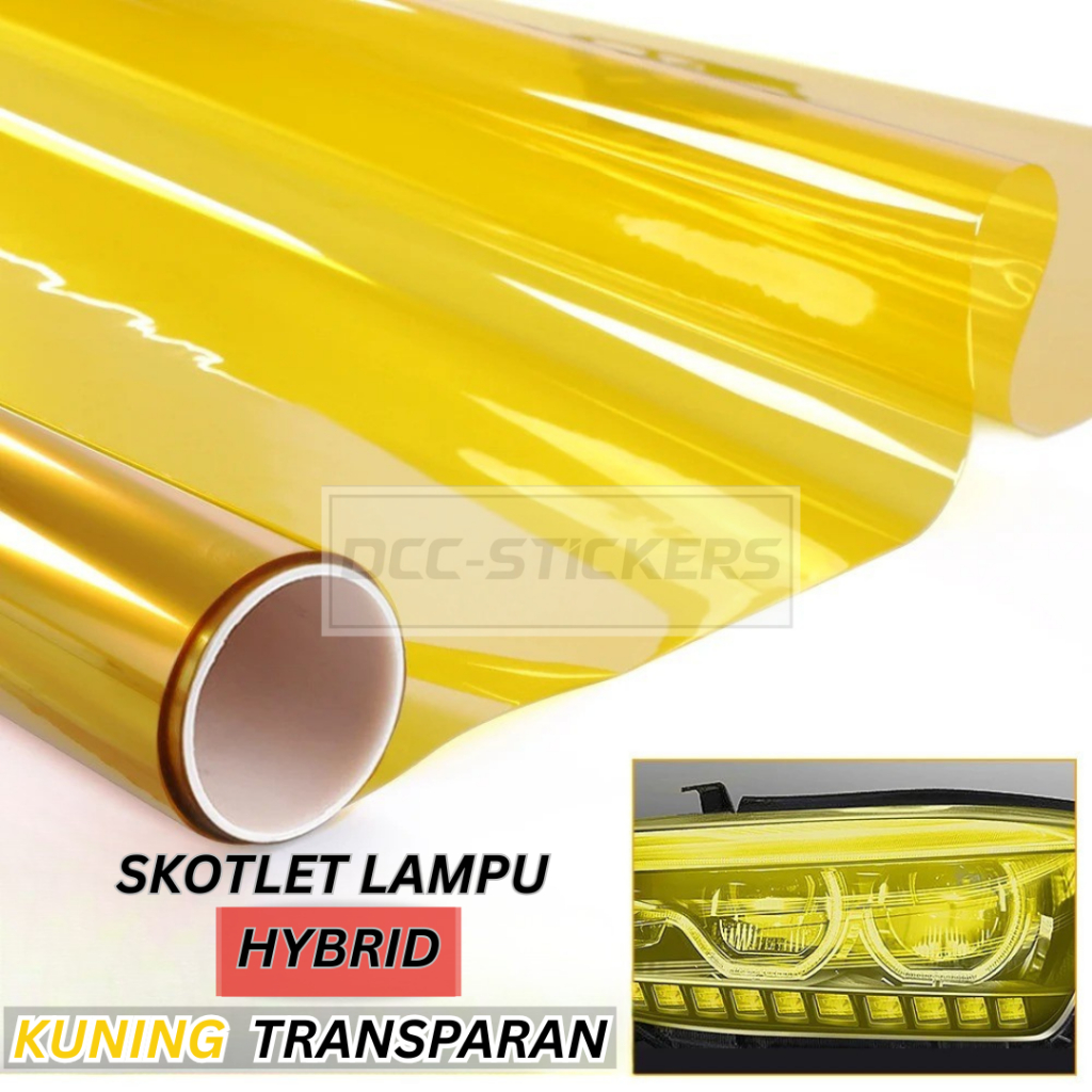 Skotlet Lampu Kuning Transparan Stickers Hybrid Kaca Mika Antigores Lampu Glossy Premium Motor Mobil Harga 14,500 rupiah*Gratis Ongkir