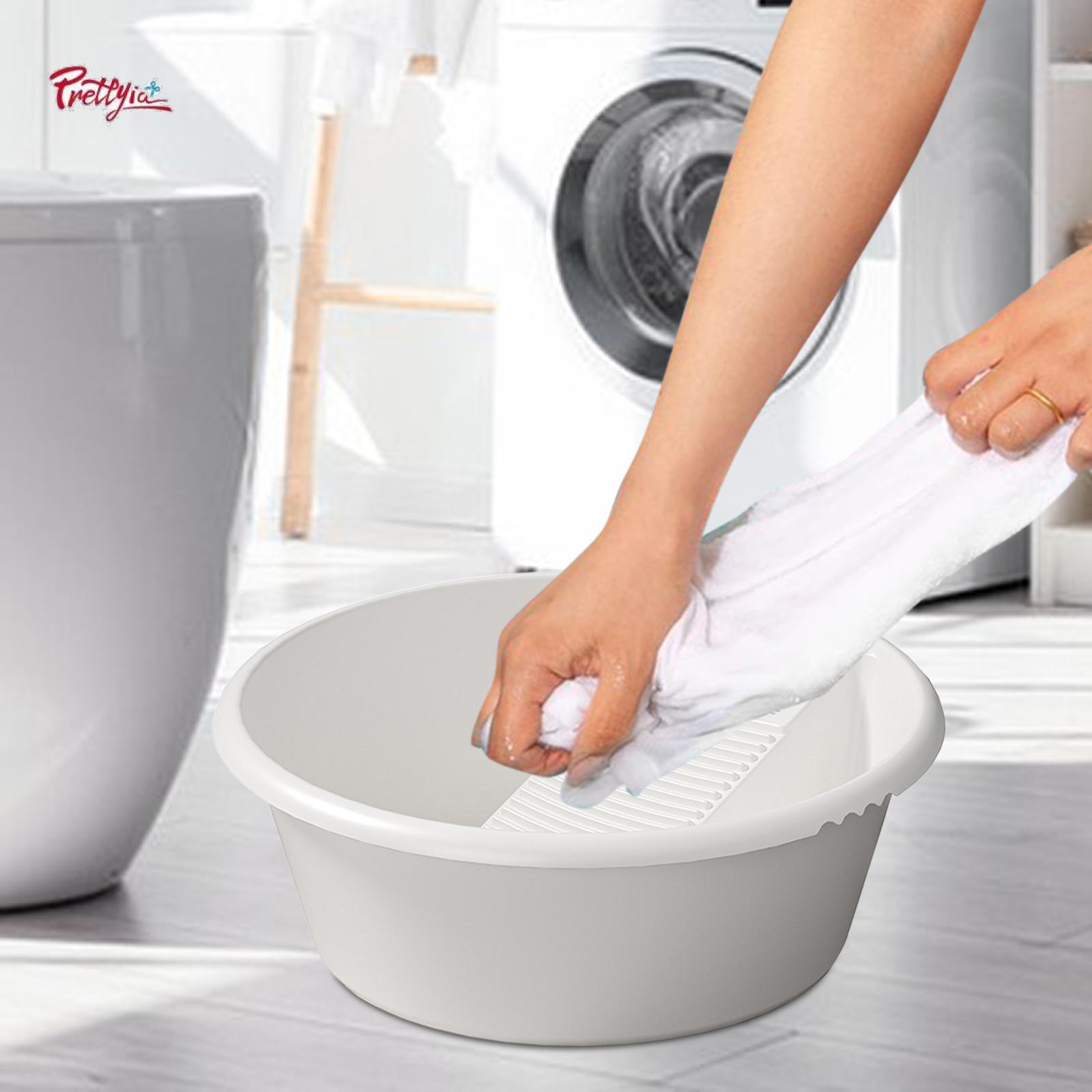 Prettyia Washboard Basin,Laundry Basin,Multipurpose,Pp,Washboard Washing Clothes,Washtub for T Shirts Hand Wash Household Socks ราคา 213 บาท*ส่งฟรี