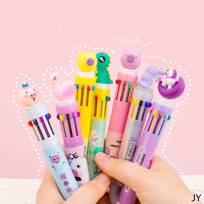 【JY】10 color pen cartoon pen signature pen stationery gift children's day gifts