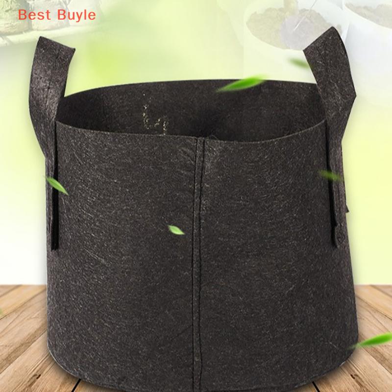 💖Best Buyle Vườn trồng túi màu đen không dệt cây trồng túi trong nhà ngoài trời thực vật nồi container hoa rau Túi
