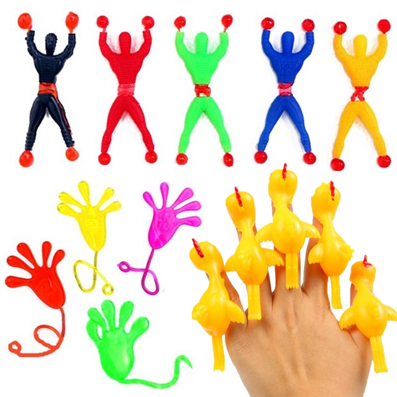 Spot wholesale wall climbing Spider Man slap sticky hand nostalgic Sticky Wall hand vent big palm soft rubber wall climbing toy