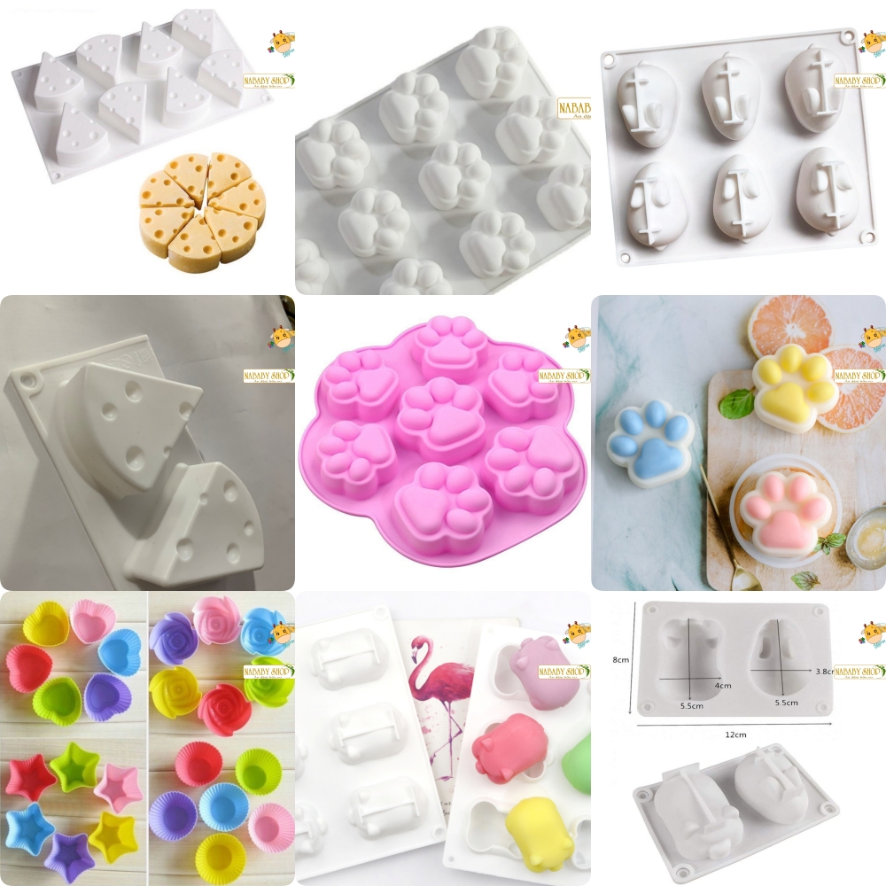 Khuôn silicon nhiều loại làm pudding thỏ heo, phô mai, chân mèo, cup cake, thạch rau câu