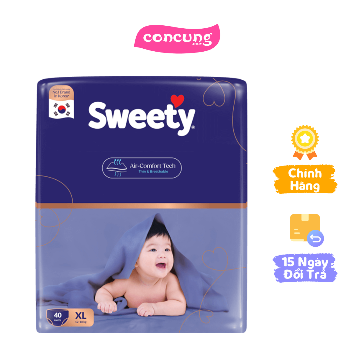 Tã quần Sweety cỡ XL 40 miếng