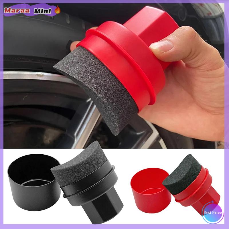 Maraa Lốp xe waxing miếng bọt biển xe sáp Applicator pad với nắp cong hình dễ dàng waxing lốp miếng bọt biển lốp công cụ làm sạch chi tiết bàn chải