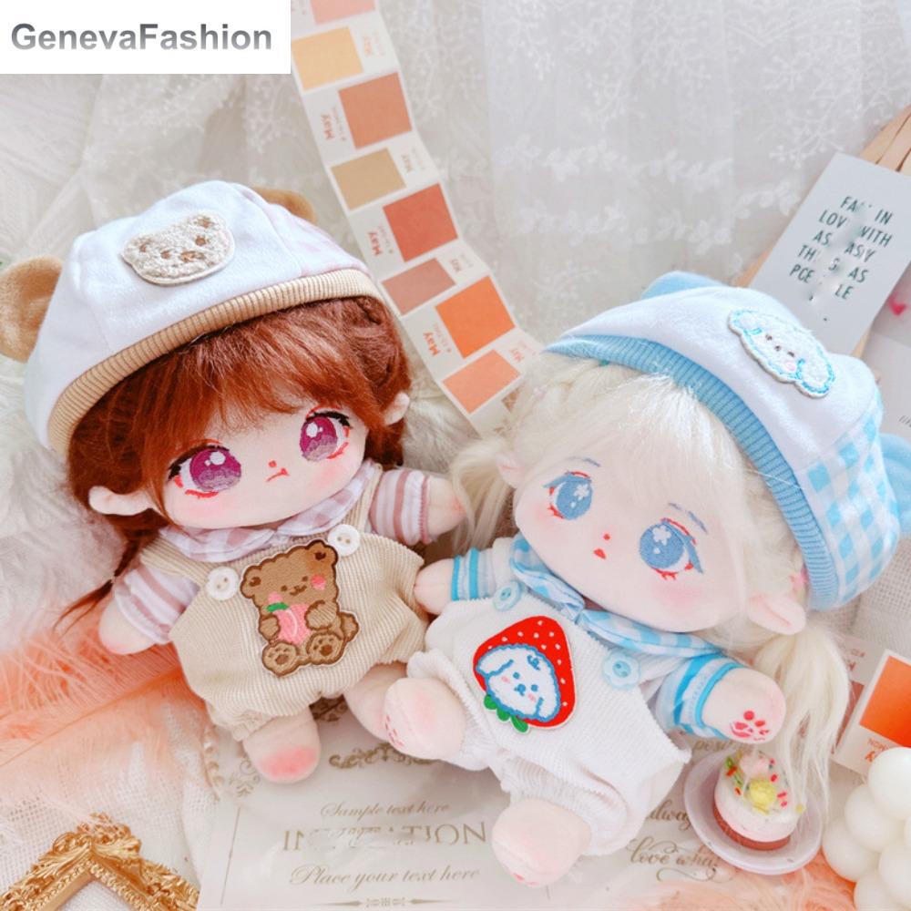 GENEVA Mũ Gấu Bộ quần áo búp bê cotton Quần có dây đeo Ăn mặc Quần áo búp bê vải nhung lông Quần áo 