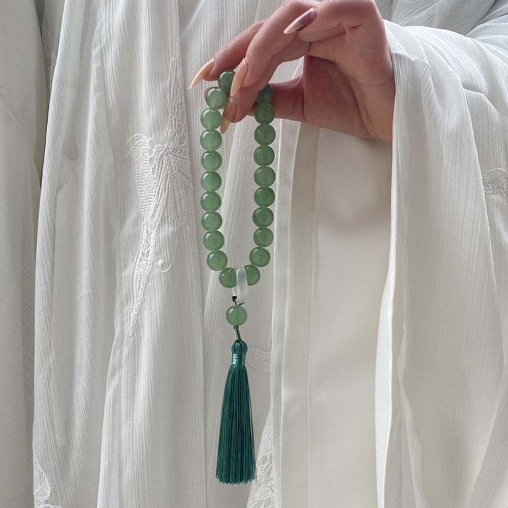 Gfuty Đơn Giản Phong cách Trung Hoa cổ Hạt trang sức ngọc lục bảo Bangles Vòng tay ngọc bích Nữ chuỗi đeo tay Cổ Vòng Đeo Tay Trung Quốc Phong Cách Vòng Đeo Tay