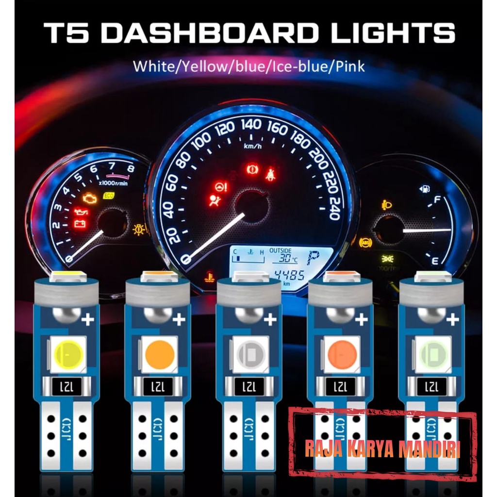Lampu LED / meter Mobil/Motor soket T5 3 mata SMD 3030 DC12V Harga 7,000 rupiah*Gratis Ongkir