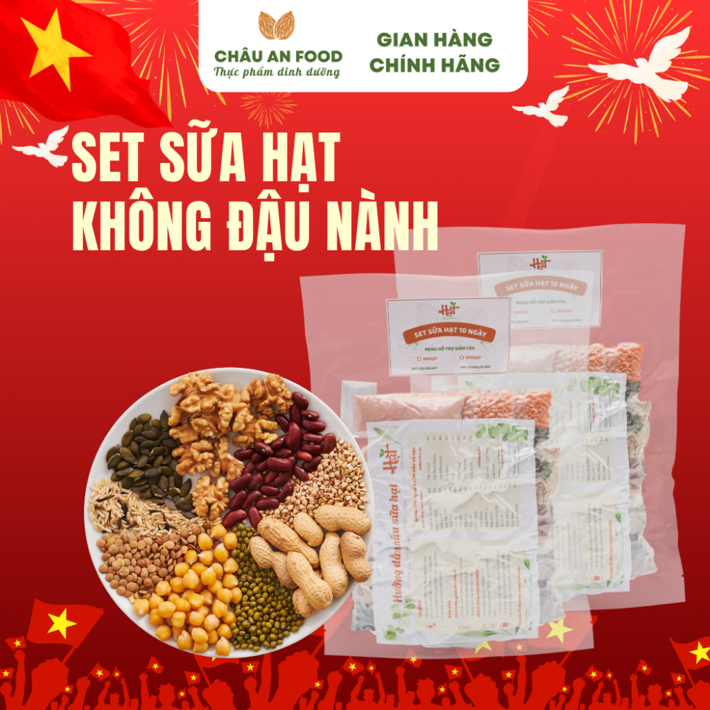 Set Mix Làm Sữa Hạt Không Đậu Nành Dinh Dưỡng Mix Sẵn 10 Ngày Tiện Lợi