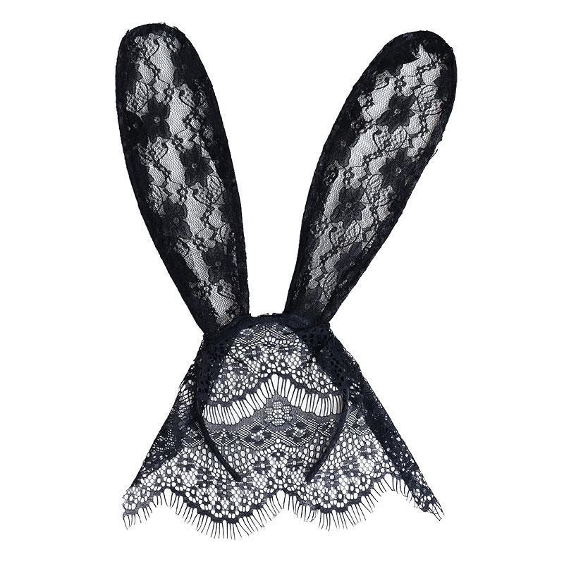 Party Makeup Dance Headdress Lace Veil Cute Cat's Ears Rabbit Ears Hairpin Headband Hair Hoop - Image 2