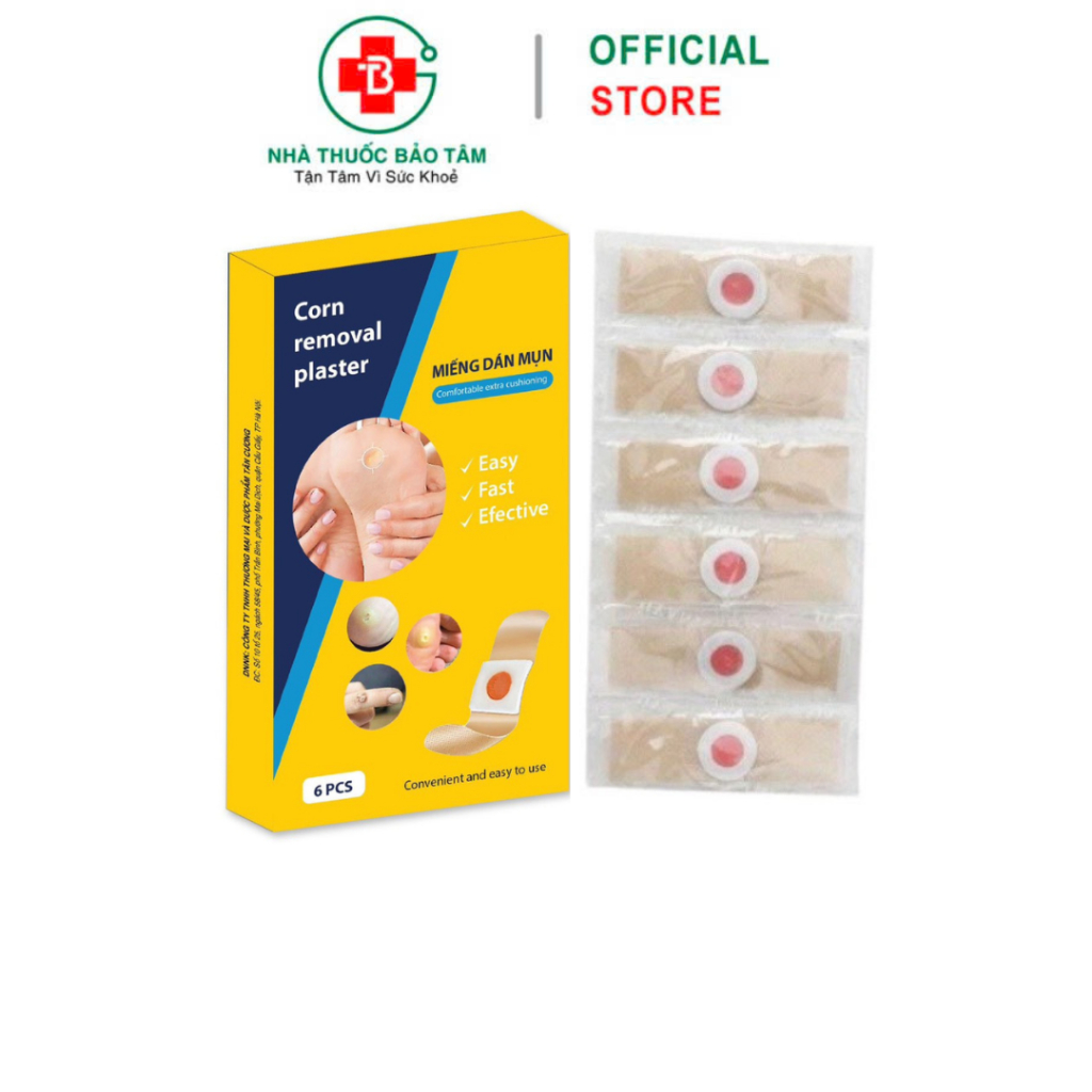 Miếng dán mụn cóc Corn Removal Plaster - Hộp 6 miếng