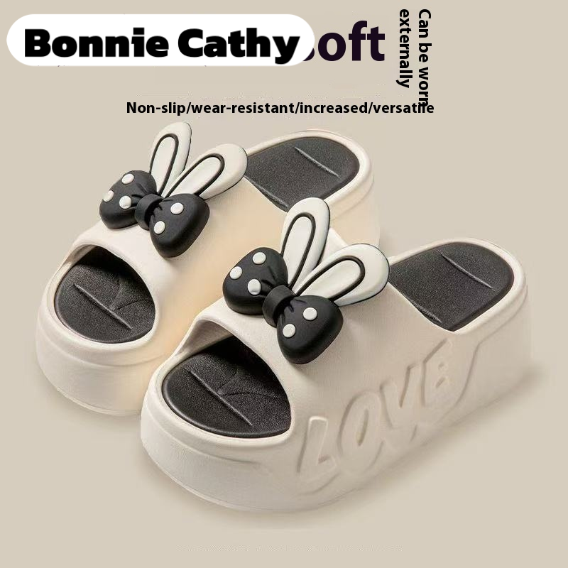Bonnie CathyWomen's sandals high-value home non-slip and versatile slippers new cute outer wear thick-soled heightened slippers. ราคา 114 บาท*ส่งฟรี