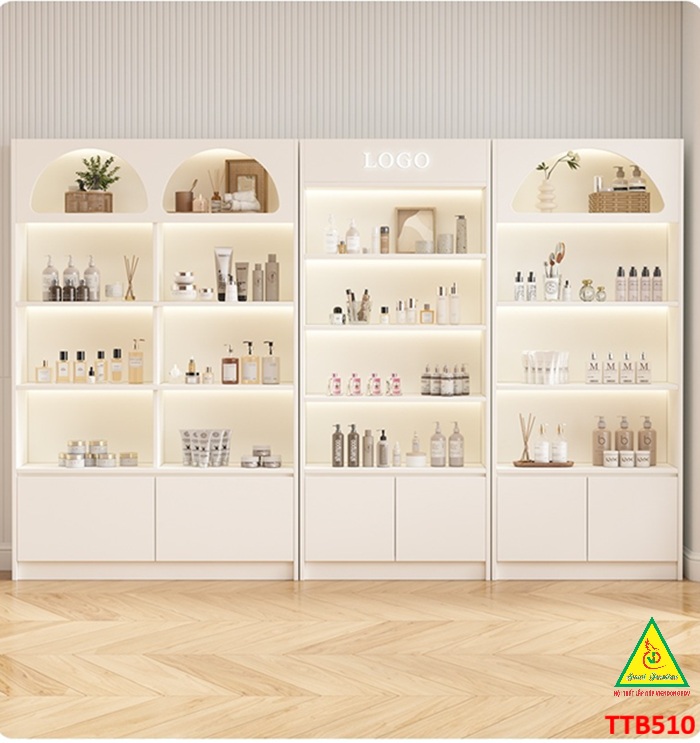 TỦ TRƯNG BÀY SẢN PHẨM GỖ MDF CAO CẤP MẪU TTB510 - NỘI THẤT LẮP RÁP VIENDONGADV