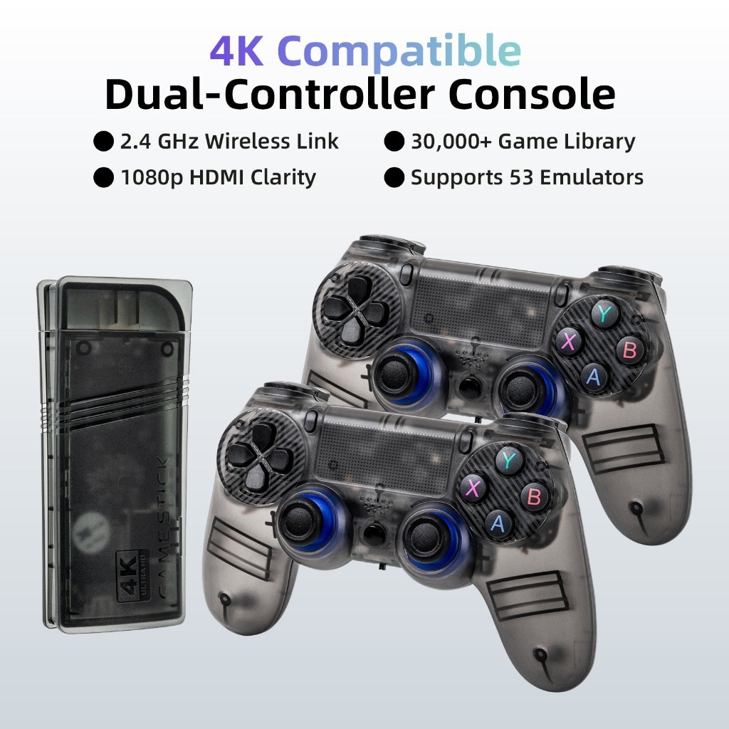 จอยเกมไร้สาย Gamepad Controller GOOJODOQ เกมแพดไร้สาย Gs5 Mini Dual รองรับ 52 Emulators เกมคลาสสิก 30,000+ เกม 4K 3D