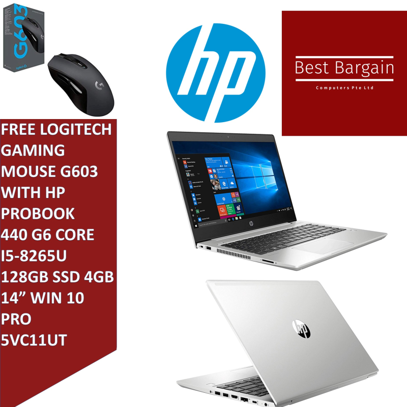 HP PROBOOK 440 G6 CORE TM I5 8265 1.6GHZ 128GB SSD 4GB 14 1366X768 BT WIN10 PRO WEBCAM SILVER 5VC11UT