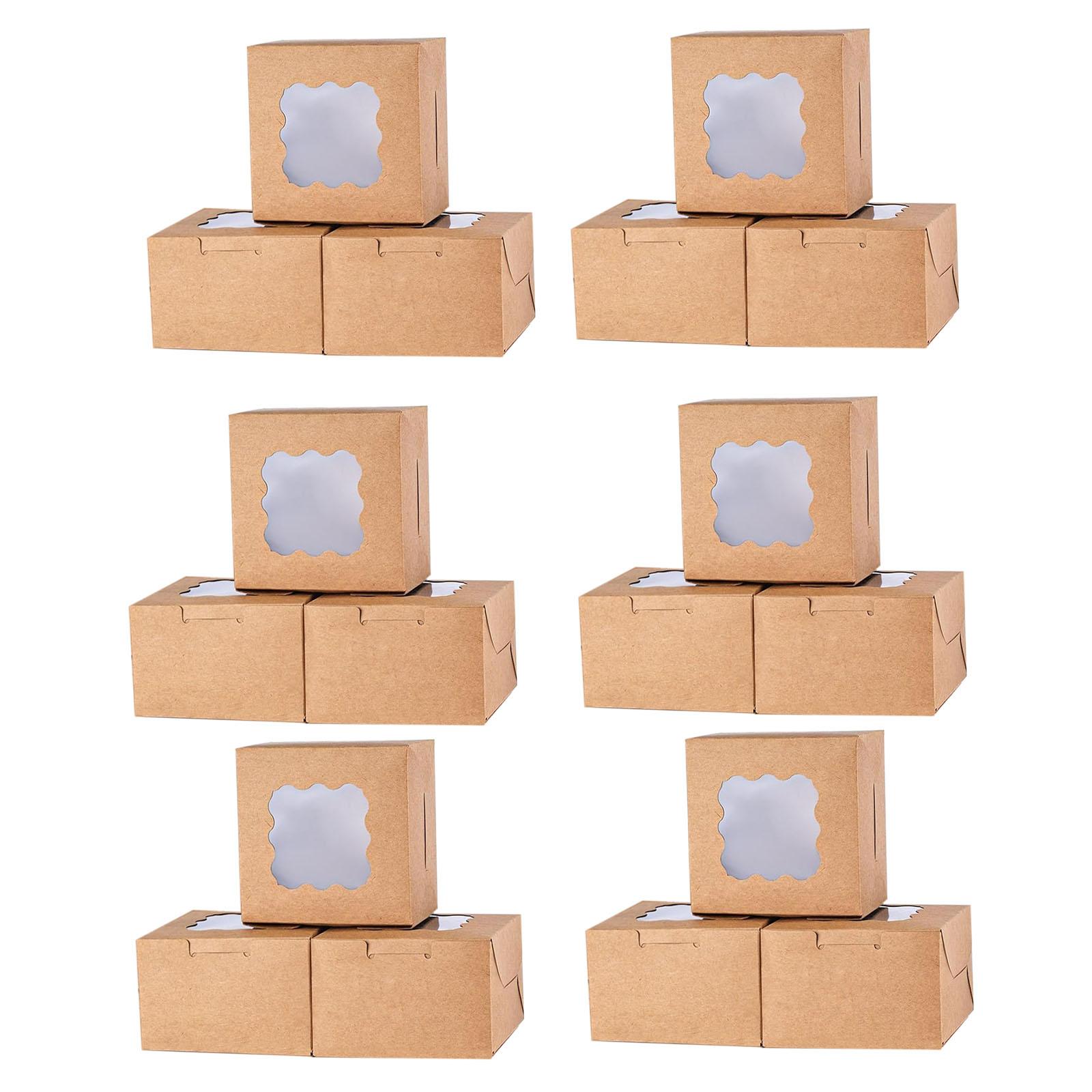 Fityle 50Pcs Cake Boxes Pastry Boxes Compact Craft Gift Wrapping Bag Chocolate Donuts Box Mini Pie Boxes for Birthday Valentine Pie ราคา 371 บาท*ส่งฟรี