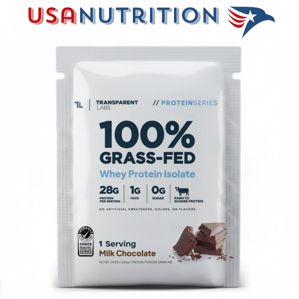  Whey protein số 1 thế giới 100% Grass-Fed Isolate chứng nhận no amino-spiking Transparent Labs : gói SAMPLE 