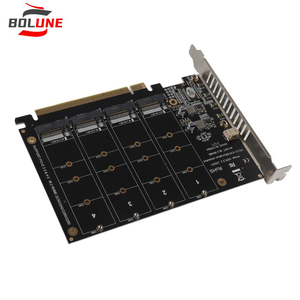 BOLUNEA PCIE X16 Thẻ chuyển đổi M.2 PCIE Cắm là chạy 4 x 64Gbps Thẻ chuyển đổi SSD Tốc độ cao Cổng 4 Đầu đọc ổ cứng Bộ phận nội bộ máy tính Giá 503,054 Đồng*Miễn phí vận chuyển