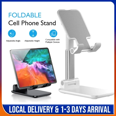 [SG LOCAL SELLER]Universal Mobile Phone Stand Tablet Holder Desk Non Slip Foldable Aluminum Adjustable Desktop Tablet Holder Stand for iPad iphone