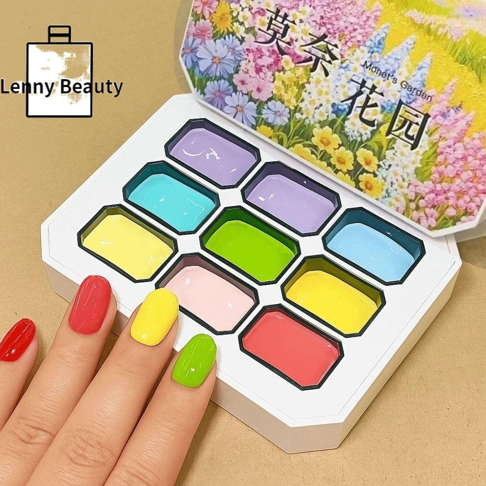 LENNY mini Sơn móng tay gel ombre 4 trong 1 Pat 9 màu Móng tay kiểu Pháp Gel vẽ tranh gradient dễ dàng Đầy màu sắc tia cực tím Gel nghệ thuật sơn dành cho DIY