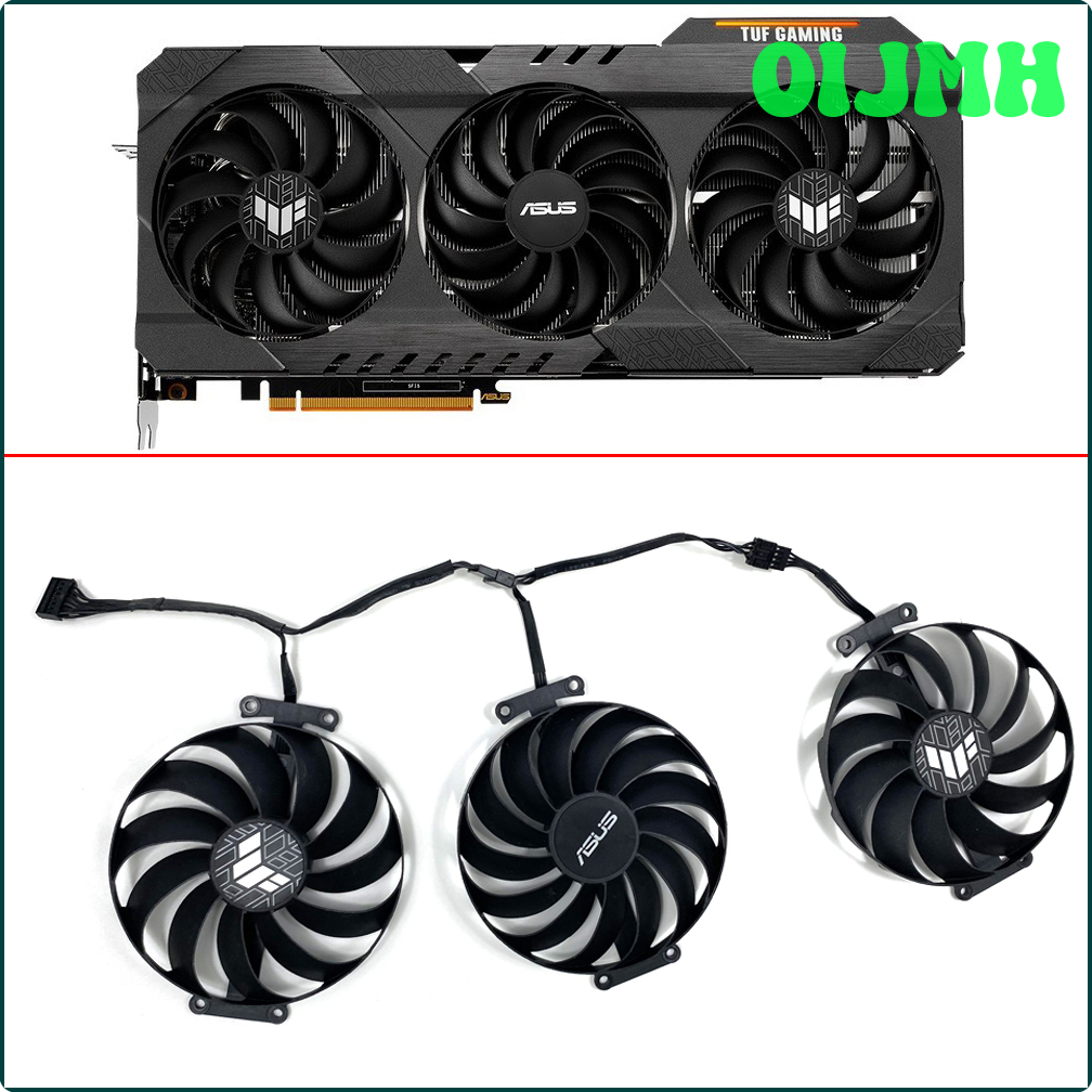 Oijmh Quạt đồ họa rx6700xt rx6800 rx6900xt 95mm cho ASUS tuf chơi game Radeon RX 6700 XT RX 6800 XT 