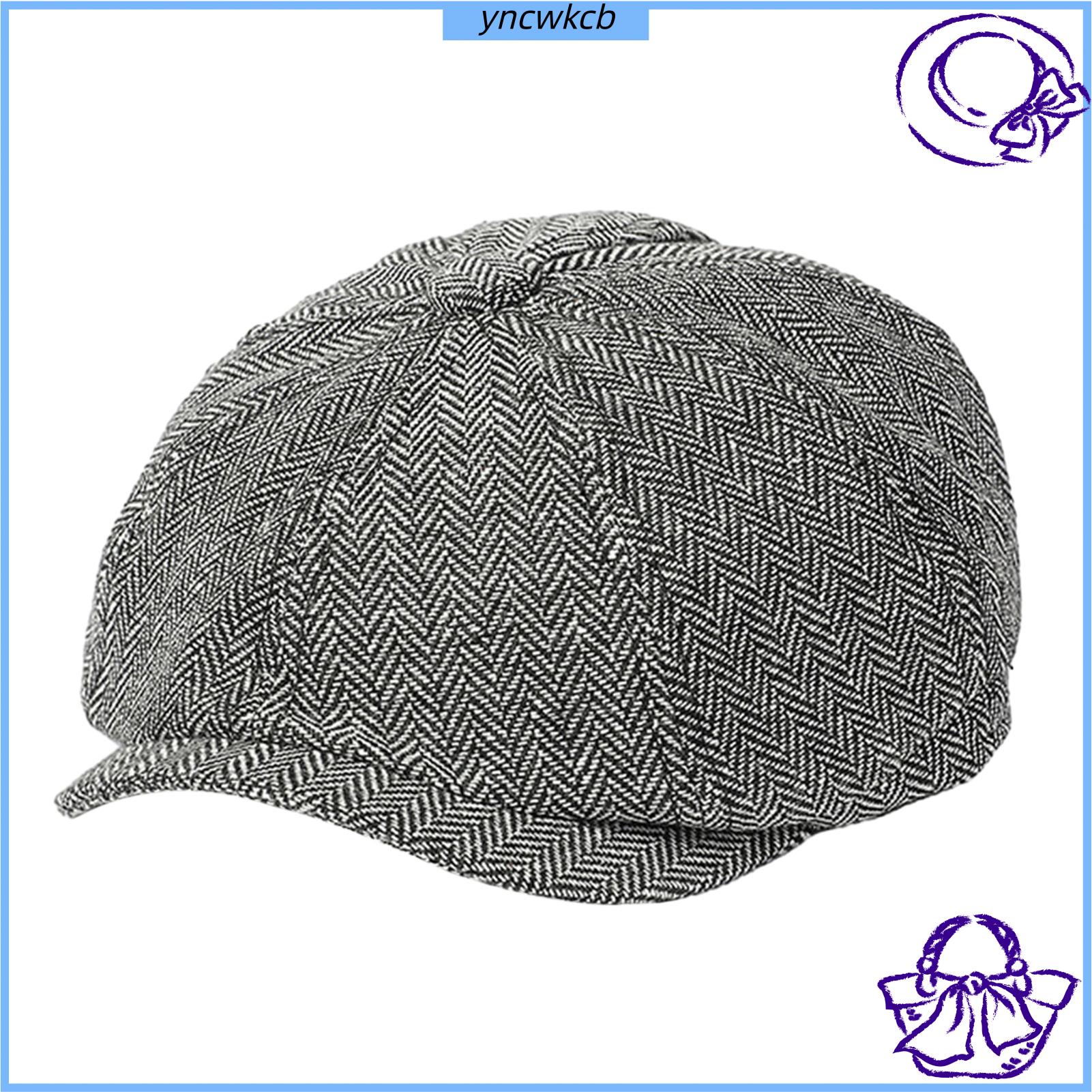 yncwkcb Classic Herringbone Hat Men Hat Men's Herringbone Octagonal Beret Hat Trendy Winter Fashion Accessory ราคา 232 บาท*ส่งฟรี