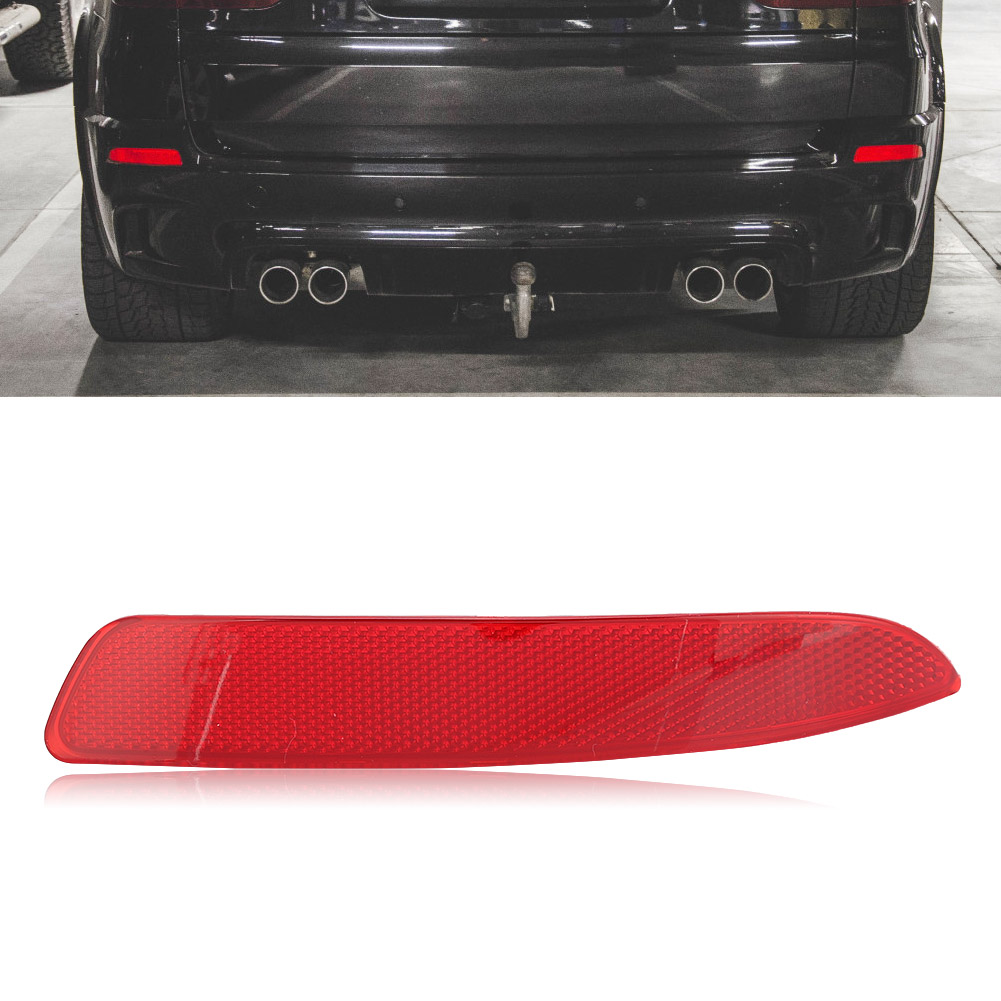 KIMISS Car Red Rear Bumper Reflector 63217158949 63217158950 Fit for E70 X5 2007-2013 (Rear Driver Side)
