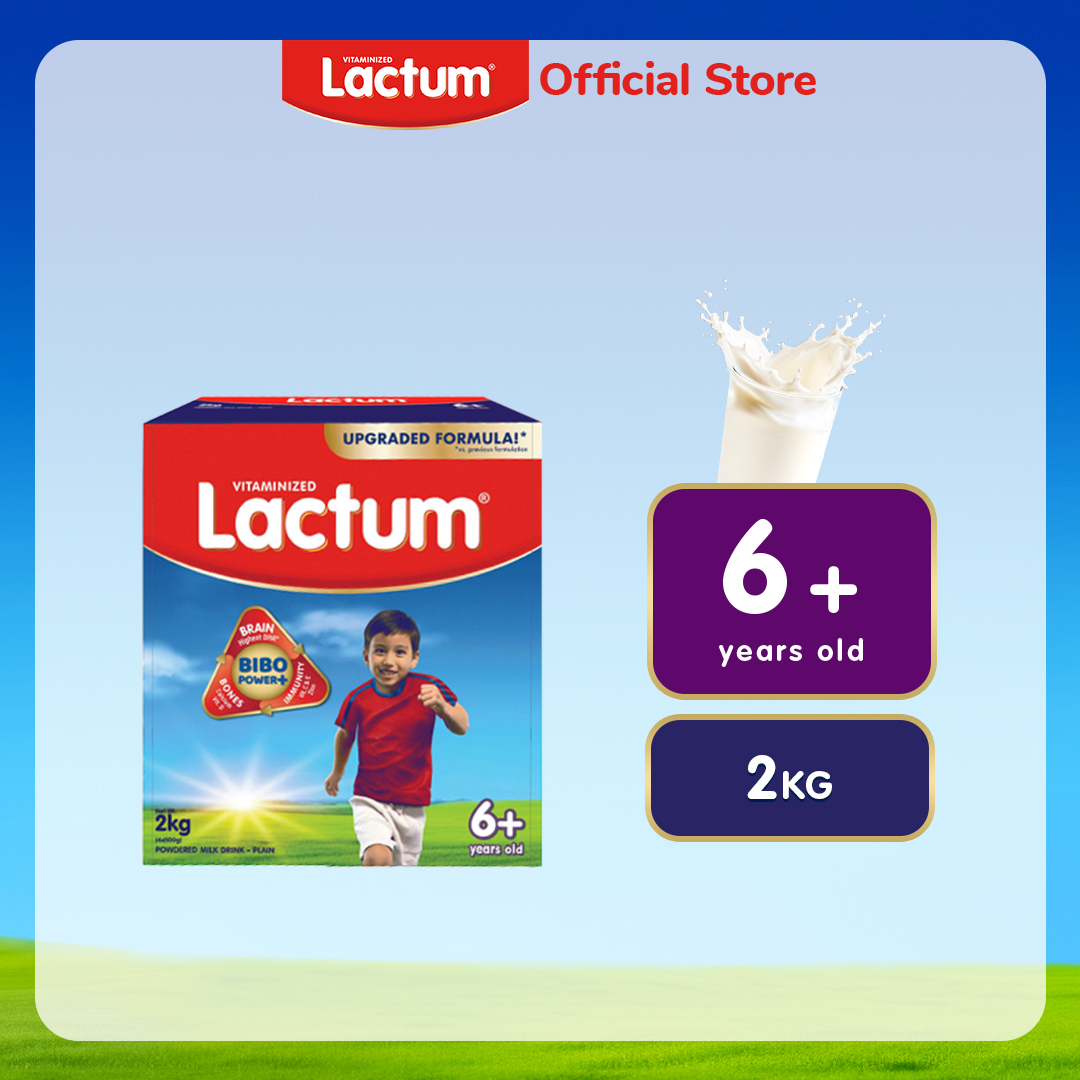 Lactum 6+ Plain Powdered Milk Drink for Children 6 Years Old and Above 2kg