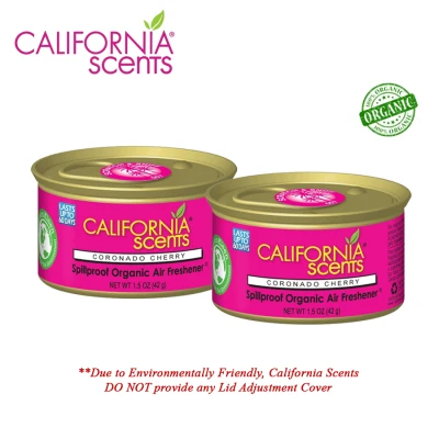 [2 Cans] California Scents - CORONADO CHERRY Spillproof Organic Air Freshener 42g