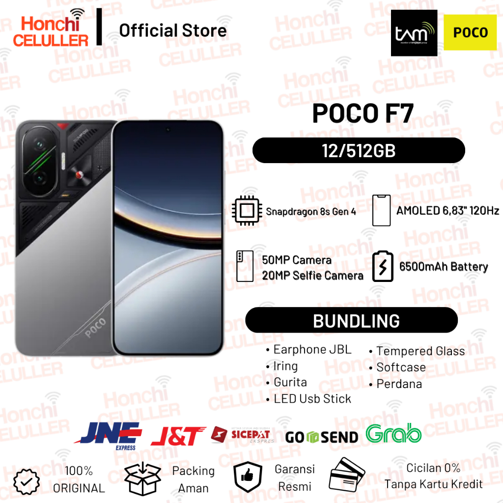 Xiaomi POCO F7 12/512GB | Snapdragon 8s Gen 4 | 6.83" 1.5K 120Hz AMOLED | 50MP camera OIS Garansi Resmi TAM Harga 6,199,000 rupiah*Gratis Ongkir