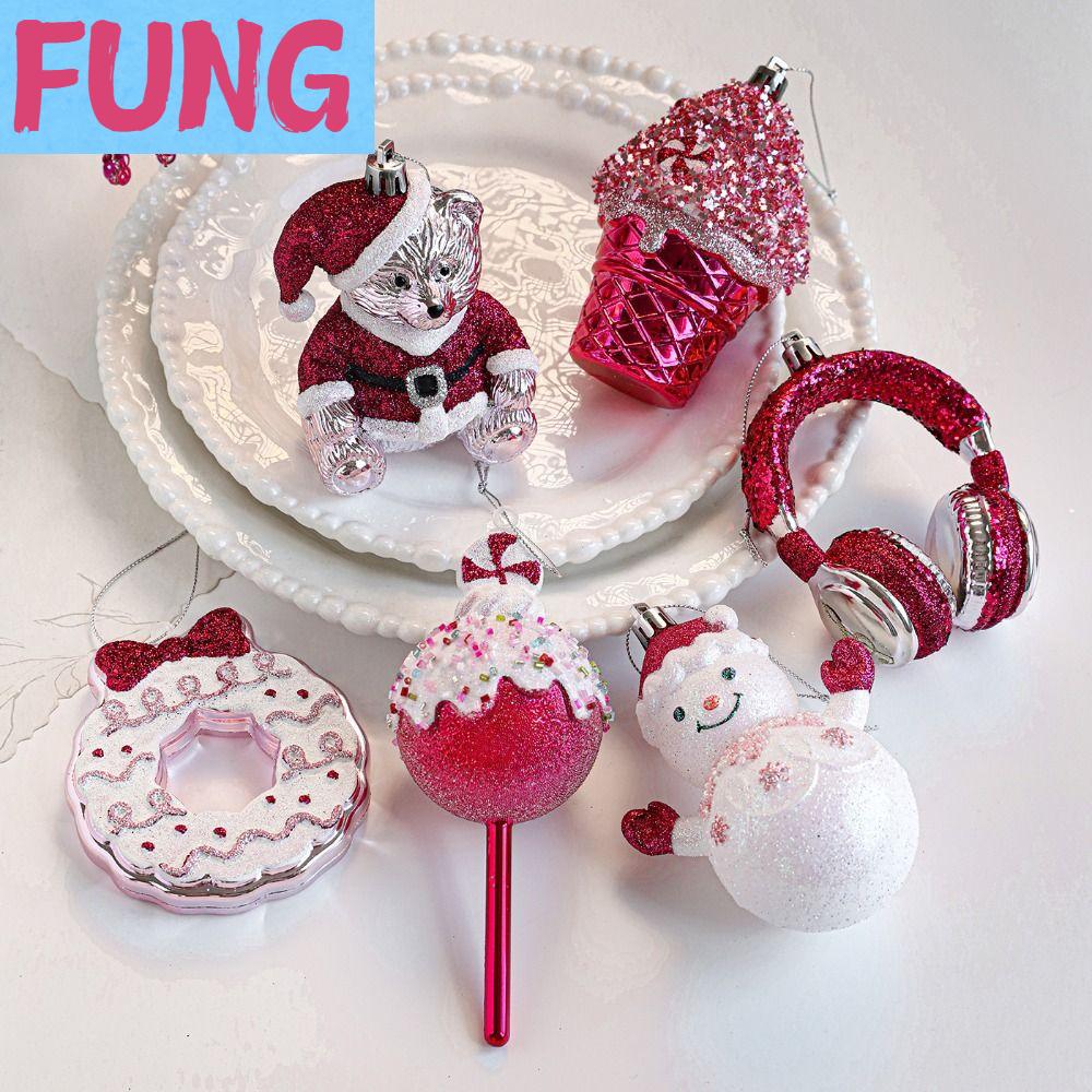 FUNG ไม่แตกง่าย ตกแต่งต้นคริสต์มาสแบบกลิตเตอร์ ซานตาคลอส พลาสติก จี้รูปมนุษย์หิมะ ตกแต่งบรรยากาศรื่นเริง ป้องกันน้ำ จี้แขวนต้นคริสต์มาส ปีใหม่ ราคา 137 บาท*ส่งฟรี