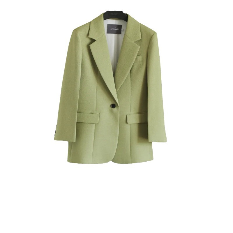 Small Suit Jacket For Women With A Sense Of Luxury, Spring And Autumn New Fashion, Loose And Simple, Medium To Long Olive Green Professional Suit ราคา 4,536 บาท*ส่งฟรี