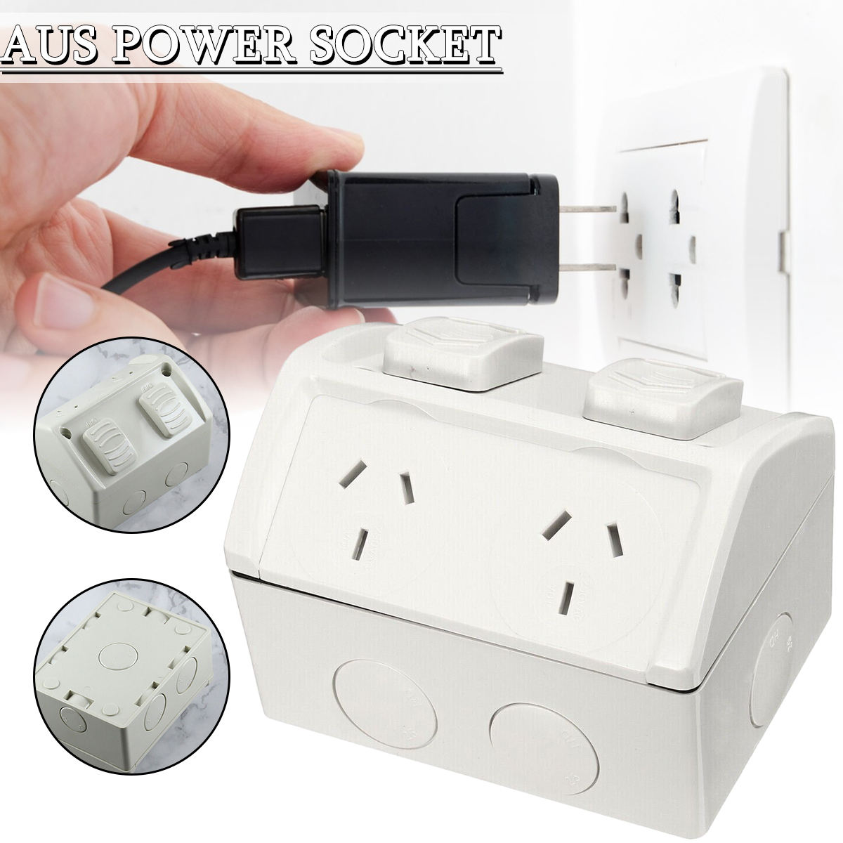 Kpl New Thời tiết đôi 2 GPO Power Point Outlet 10A IP53 ngoài trời không thấm nước AU
