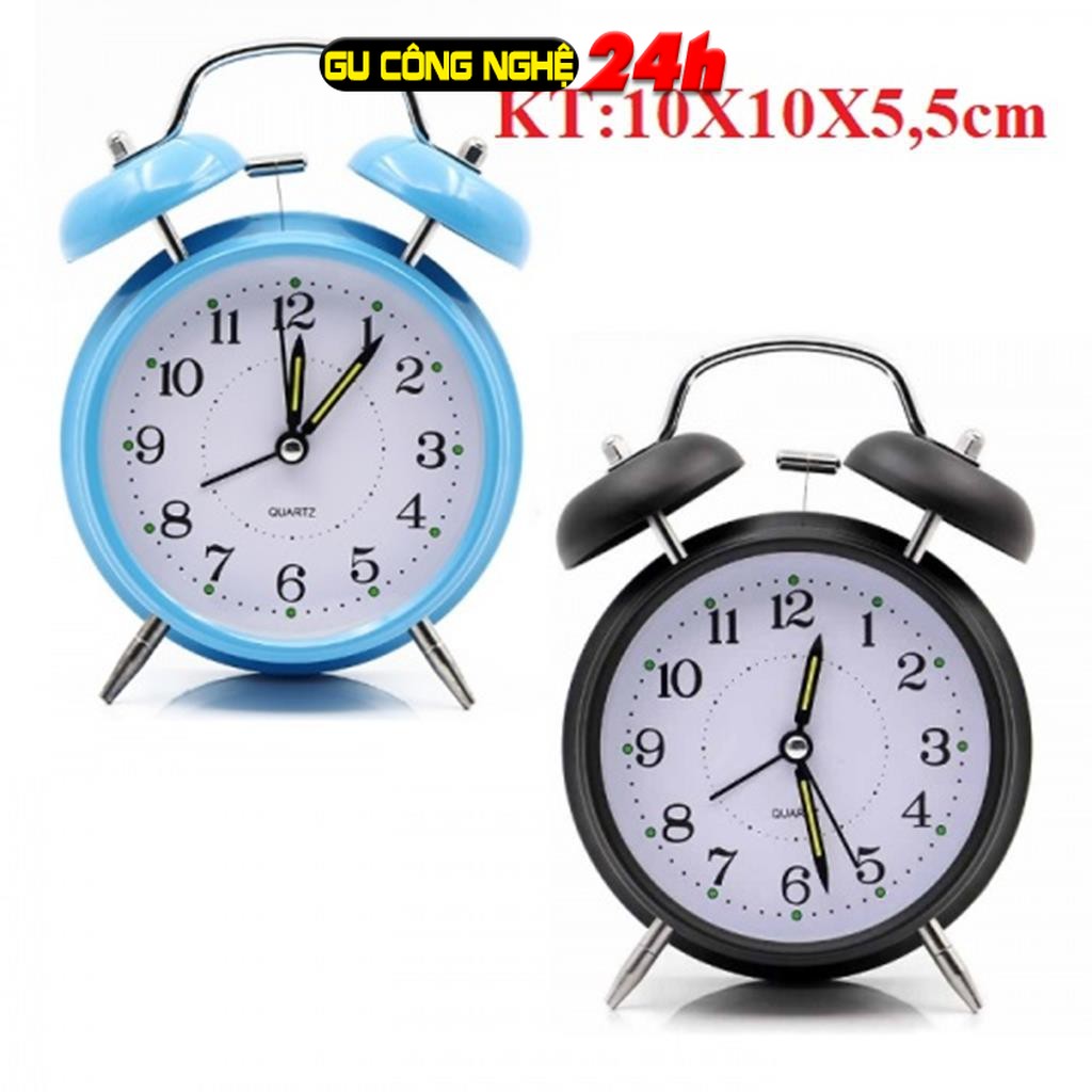 Đồng hồ báo thức chuông to, Đồng hồ báo thức có hai quả chuông cổ điển bằng sắt chuông kêu to giá rẻ