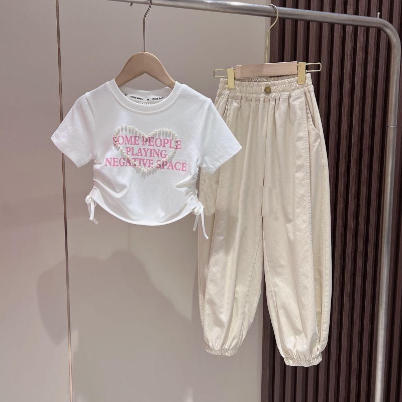 BL👚[พร้อมส่ง] ชุดกีฬาแขนสั้น สองชิ้น แฟชั่นฤดูร้อน สําหรับเด็กผู้หญิง 3-14 ปี ราคา 518 บาท*ส่งฟรี