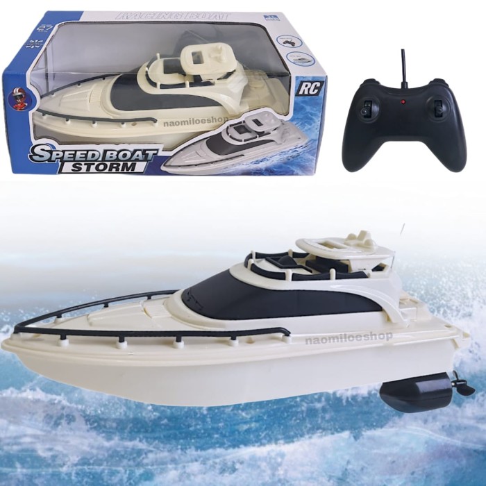 STORM RACING SHIP Kapal balap remot kontrol Mainan Anak RC Kapal Speed Boat Radio Remote Control Perah…