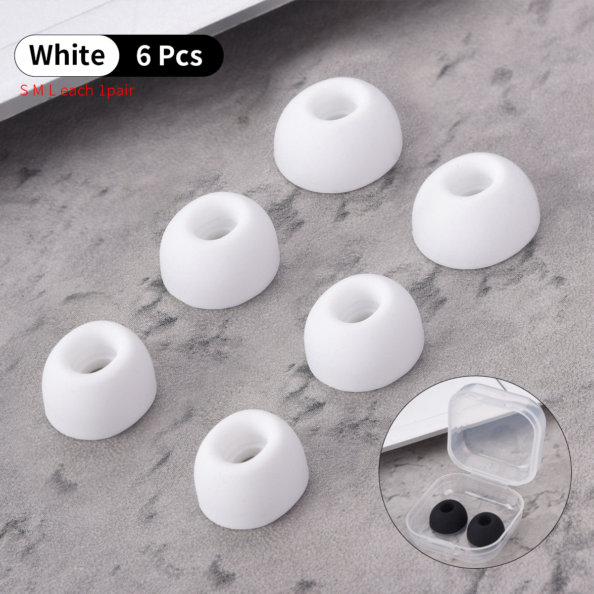 [Owssm] 6 cái Khuyên tai Silicone cho QCY HT05 ANC Tai nghe TWS eartips cho Oppo enco Air 2 Pro Ture