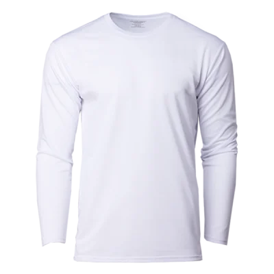 Crossrunner Premium Dri Fit Long Sleeve Tee T-Shirt Dry Fit Unisex Men Women Polyester MicroPK White