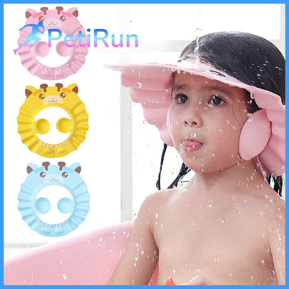 PETIRUN An toàn Lá chắn tóc Tắm rửa Mũ gội đầu Khăn trùm đầu trong bồn tắm Mũ tắm trẻ em Tạo tác dầu gội đầu