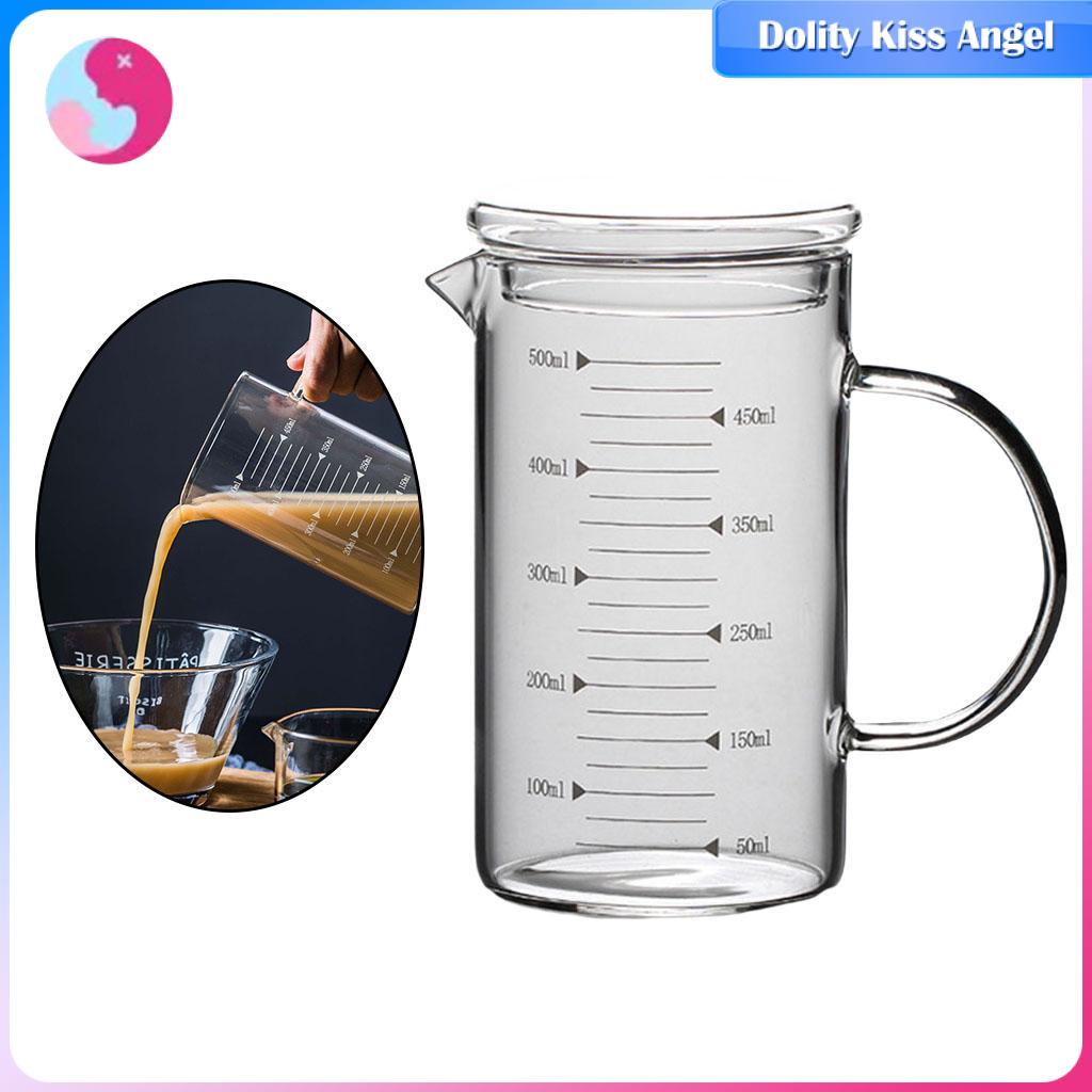 Dolity Glass Measuring Cup Easy to Read with Handle Food Grade for Kitchen Baking