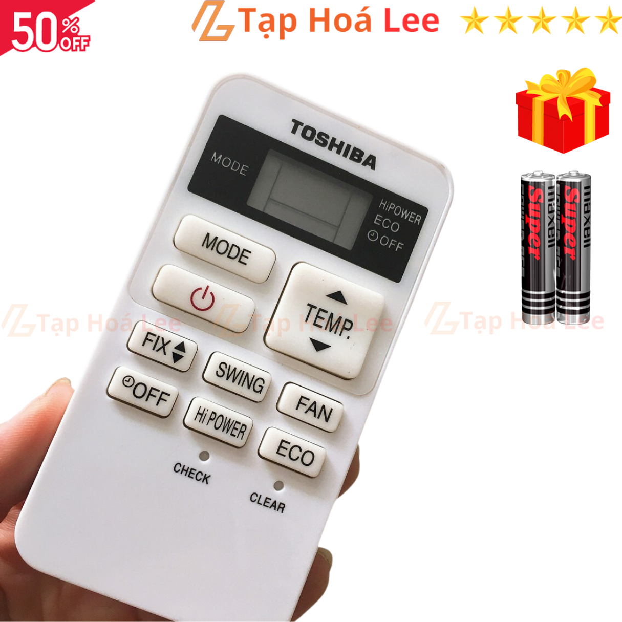 Điều khiển điều hòa TOSHIBA Mã 02 dòng RAS-H10S3KS-V, remote máy lạnh TOSHIBA - Tặng kèm pin - Tạp Hoá Lee