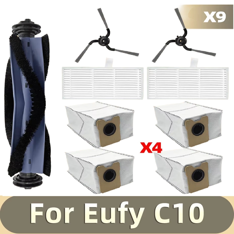 Replacement Accessories for C10 Robot Vacuum Main Roller Side Brush Filter Hepa Dust Bags Spare Parts