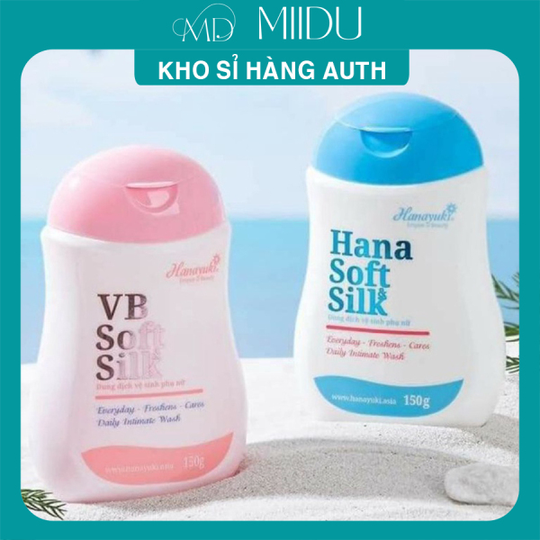 [3 Tặng 1] Dung Dịch Vệ Sinh Hana Soft Sill Xanh & VB Soft Silk Hồng 150g nhập khẩu