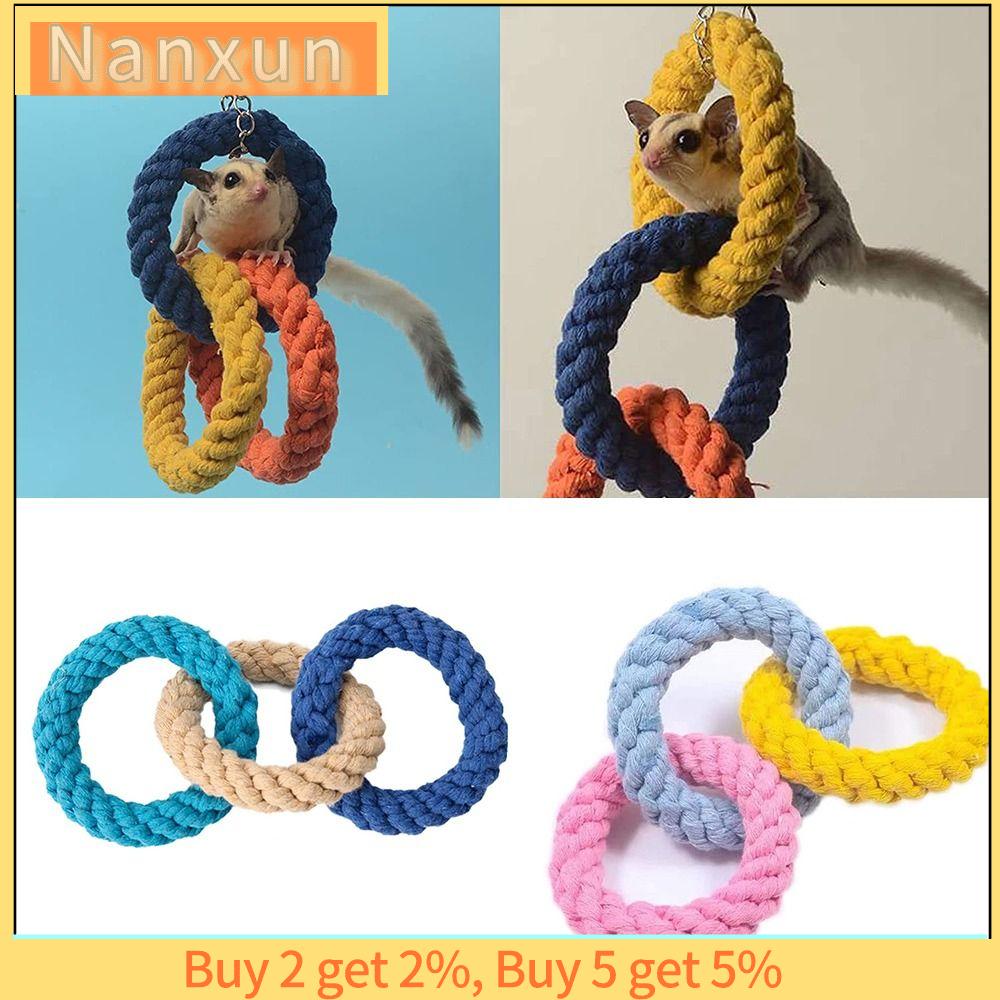 NWSJ Động vật nhỏ Tự làm Đồ chơi đu đưa Bộ đồ chơi Dây cotton Treo Đồ chơi dây leo núi Đồ chơi chuột Hamster Phụ kiện lồng tàu lượn đường