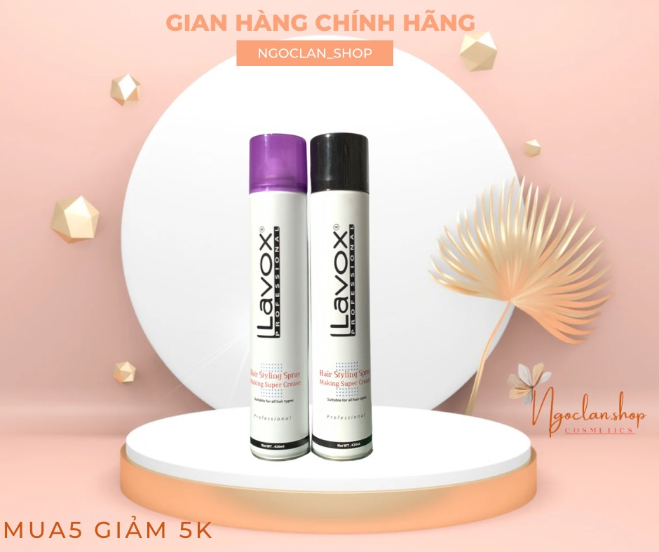 Keo xịt tóc giữ nếp cứng và mềm lavox 420ml