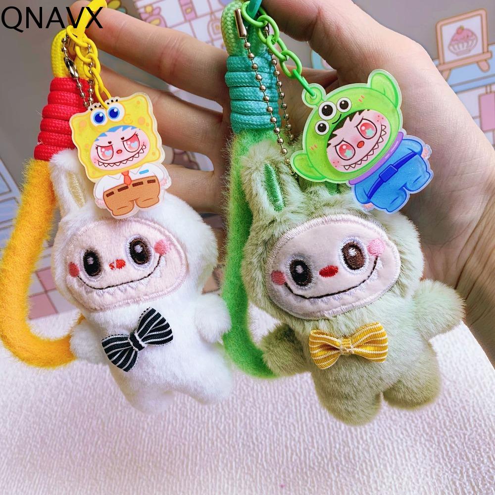 QNAVX Acrylic Móc chìa khóa labubu bằng vải nhung lông Nơ Dây đeo cổ tay Móc Khóa Búp bê hoạt hình Sáng Tạo Sullivan Charm túi Bé gái